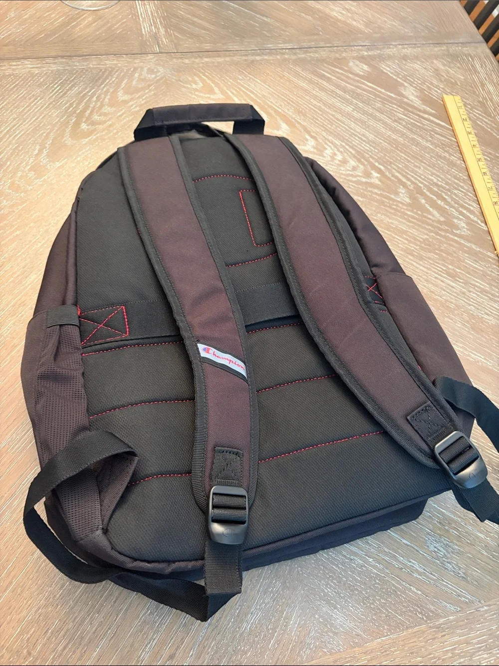 Champion Black Backpack with Front Pouch and Logo